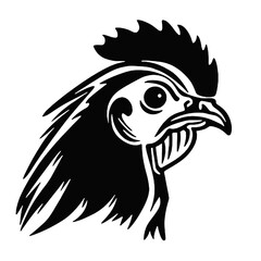 Naklejka premium rooster head vector illustration