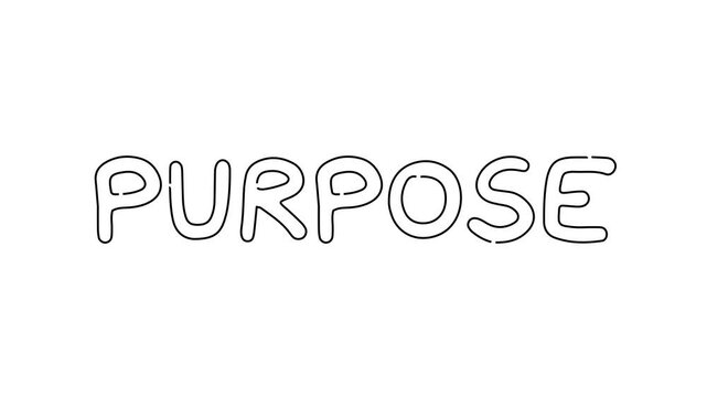 purpose word on white background animation video