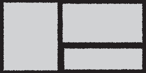 PrintSet of Torn Paper Frames. Colored vector collage shape of ripped papers silhouettes isolated on white background. Old vintage paper backgrounds. 1176