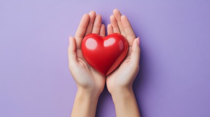 Fototapeta premium Heart Held in Loving Hands: A Symbol of Care and Affection