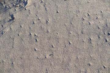 
sand with small bumps and shadows.