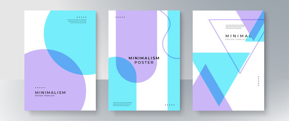 Pastel color abstract shapes cover collection
