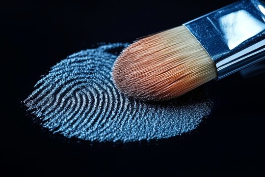 Fingerprint analysis method using powder and brush for forensic investigation