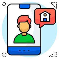 Modern design icon of mobile ticket