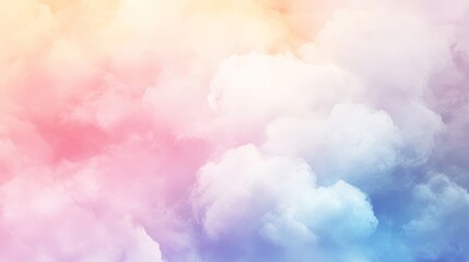 Fototapeta premium Pastel Cloudscape: A Dreamy Sky