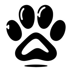 Obraz premium Iconic black paw print silhouette representing animal companionship and affection in a minimalist design
