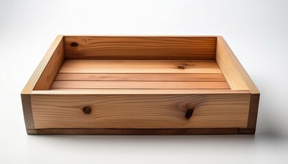 isolated wooden box on white background ideal for various creative and practical uses in photography and design projects