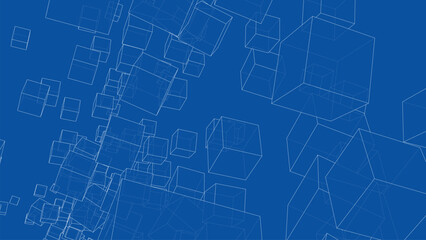 Obraz premium Wireframe Boxes. Sketch style