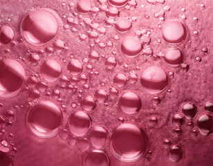 serum liquid gel texture pink beauty skincare background cosmetic cream with bubbles closeup