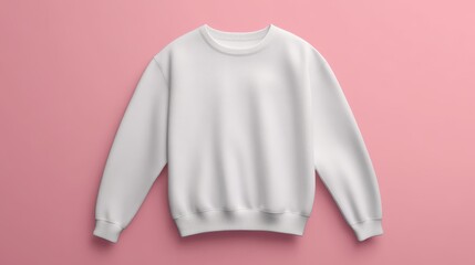 Blank White Sweatshirt Mockup on Pink Background