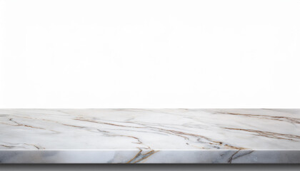 empty marble table isolated on white background banner table top shelf counter design for product display montage