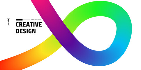 Abstract Rainbow Curves, Creative Design, Colorful Infinity Loop