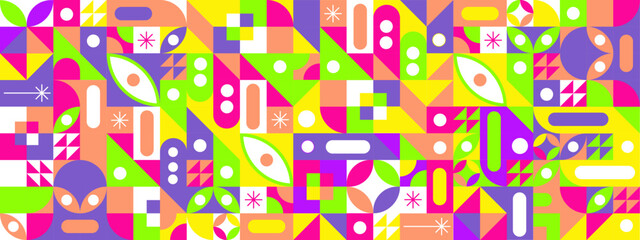 Flat design geometric pattern banner background
