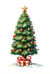 Hand painted Christmas Christmas tree Original commercially available elements