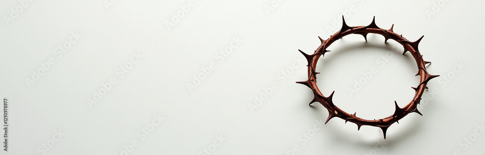 Aufkleber Image Featuring Crown Of Thorns On A Light Background With Ample Space To Accommodate Text Overlay Or Design Elements Freely.