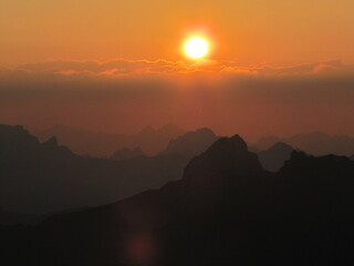 sunset in the mountains