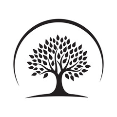 Book tree logo design template. Tree of life education vector logo illustration