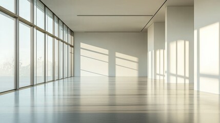 Fototapeta premium Spacious Minimalist Interior with Natural Light and Clean Lines