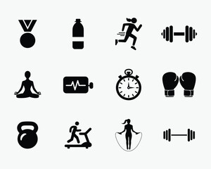 Fitness Icons Set. Editable vector icon. Perfect for web and app interfaces, presentations, info graphics, etc. 
