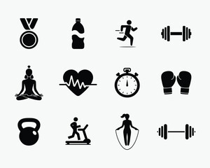 Fitness Icons Set. Editable vector icon. Perfect for web and app interfaces, presentations, info graphics, etc. 
