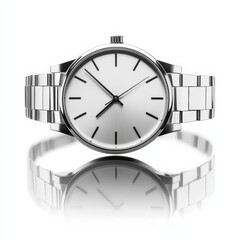 Sleek Silver Minimalistic Wristwatch with Elegant Dial Design