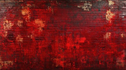 Obraz premium Blurred brick wall texture with deep reds and browns, evoking an industrial, rustic aesthetic.