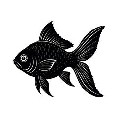 Fish silhouette vector isolated on white background
