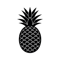 Obraz premium pineapple silhouette vector isolated on white background