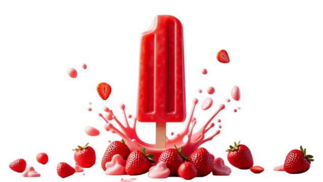 Icy delight strawberry popsicle explosion a burst of fruity freshness
