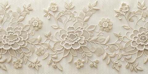 Delicate floral lace pattern on a soft white background, ornate, texture,  ornate, texture