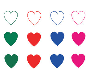 Love icon. Valentines day signs or symbols. Vector illustration