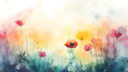 Obraz premium Abstract watercolor background with vibrant colors 