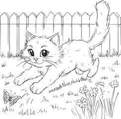 Playful Kitten in the Garden