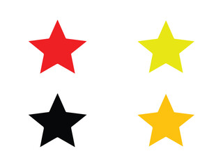 Obraz premium Stars collection. Star vector icons. Golden and Black set of Stars, isolated on transparent background. Star icon. Stars in modern simple flat style.