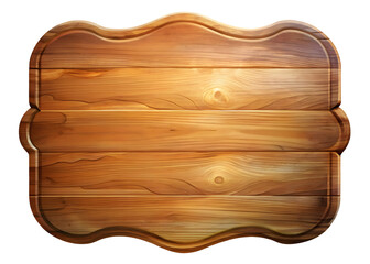Wooden Signboard Isolated on Transparent Background