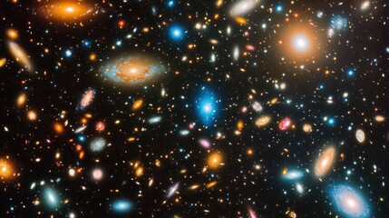 Obraz premium Deep Space Galaxies Cluster