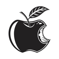 Red Apple Vector with Green Leaf – High-Quality Illustration

