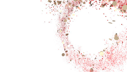 Red Gold Confetti Explosion White Background Stock Photo