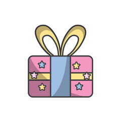 Vector image of a birthday gift icon with a white background
