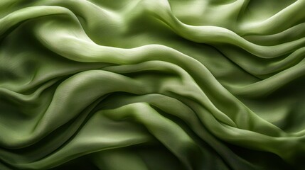 Fototapeta premium Draped sage green fabric texture, studio shot