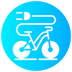 electric bike vector round glyph icon