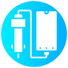 car phone charger vector round glyph icon