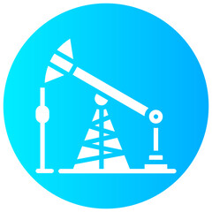 oil pump vector round glyph icon