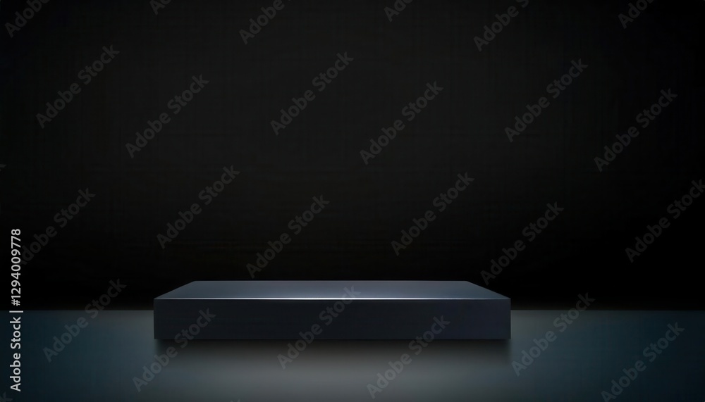 Leinwandbilder minimalist illuminated display platform for product presentation with dark background and subtle lig