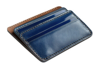 Minimalist Black Leather Cardholder: Isolated on Transparent Background