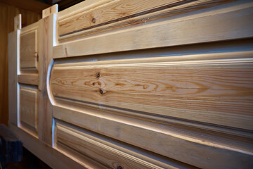 Doors made of natural wood are made by carpenters