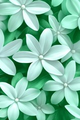 Obraz premium Pastel Mint Watercolor Floral Background, Whimsical Flowers, Soft Lighting, Gentle, Delicate Art