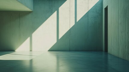 Obraz premium Minimalist Interior Space with Natural Light and Concrete Walls