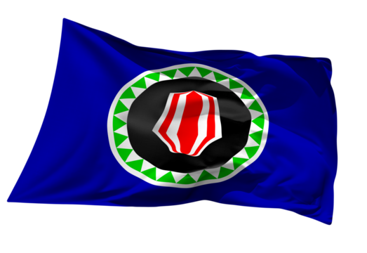 waving flag of bougainville on transparent background