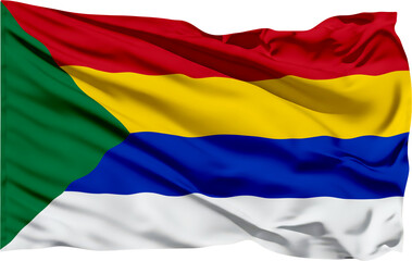 waving flag of Druze on transparent background